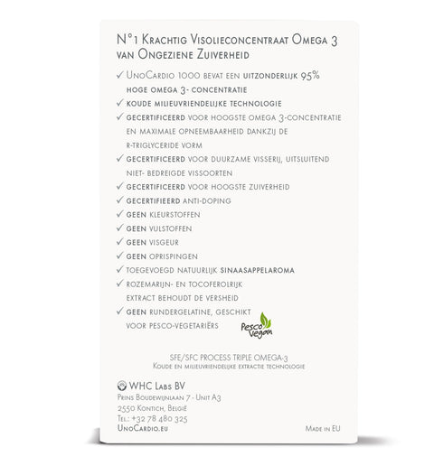 WHC UnoCardio 1000 - Krachtige Omega - 3 Visolie