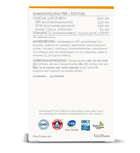 WHC UnoCardio 1000 MINI - Krachtige Omega - 3 Visolie